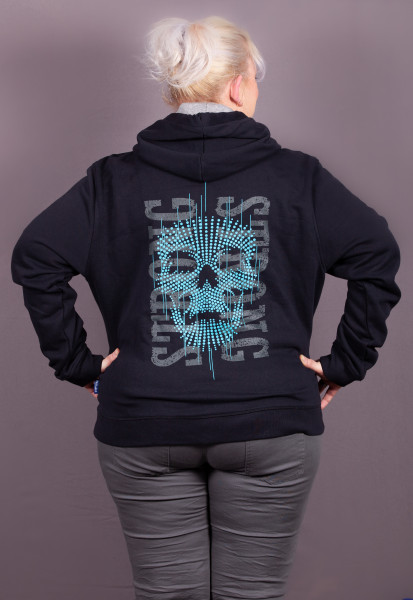 Black/Grey Hoodie Strong Skull